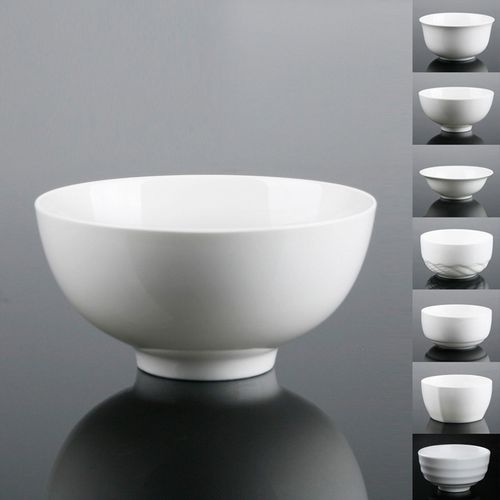 厂家直销陶瓷碗酒店家用纯白色饭碗 创意陶瓷餐具碗 可以定制logo