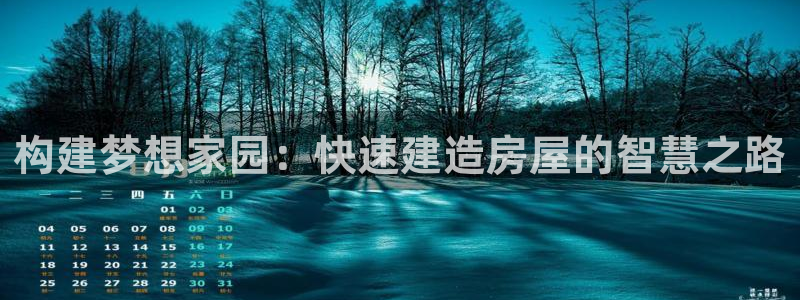 意昂体育3平台：构建梦想家园：快速建造房屋的智慧之路